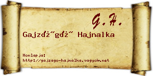Gajzágó Hajnalka névjegykártya