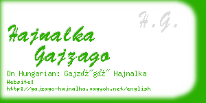 hajnalka gajzago business card